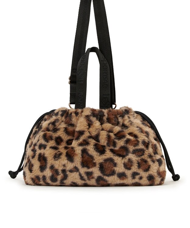 LeSportsac FUR DRAWSTRING TOTE/レオパードフラッフィーファー レオパードフラッフィーファー
