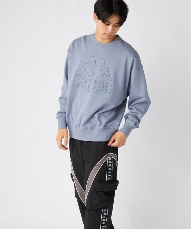 OP／FILA 【Kappa】オーバーサイズ ヘビーウェイトクルースウェット ライトブルー