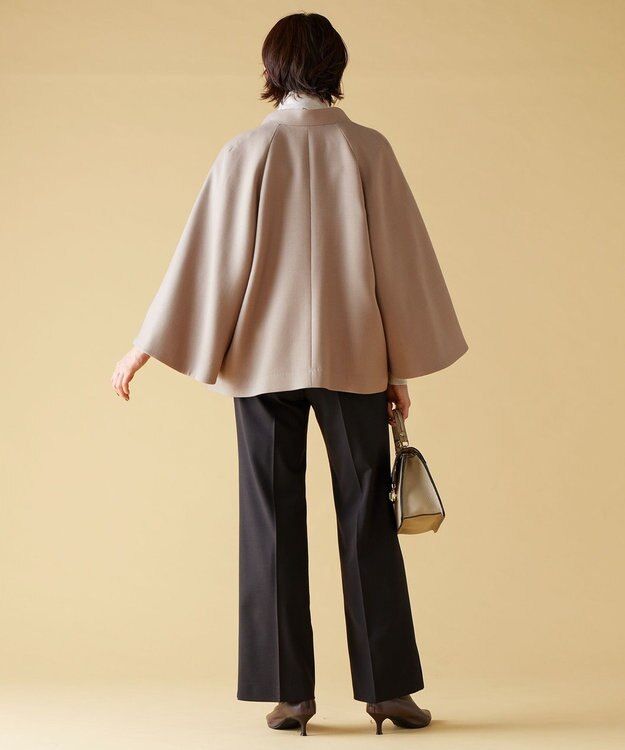 自由区 S ライトウールダブルクロススタンドカラー ジャケット ライトグレー系