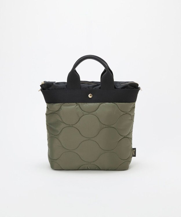 TOPKAPI 【Breath TOPKAPI】RIPPLE リプル キルティング ショルダー付き 縦型 トートバッグ / 撥水 / 軽量 カーキ