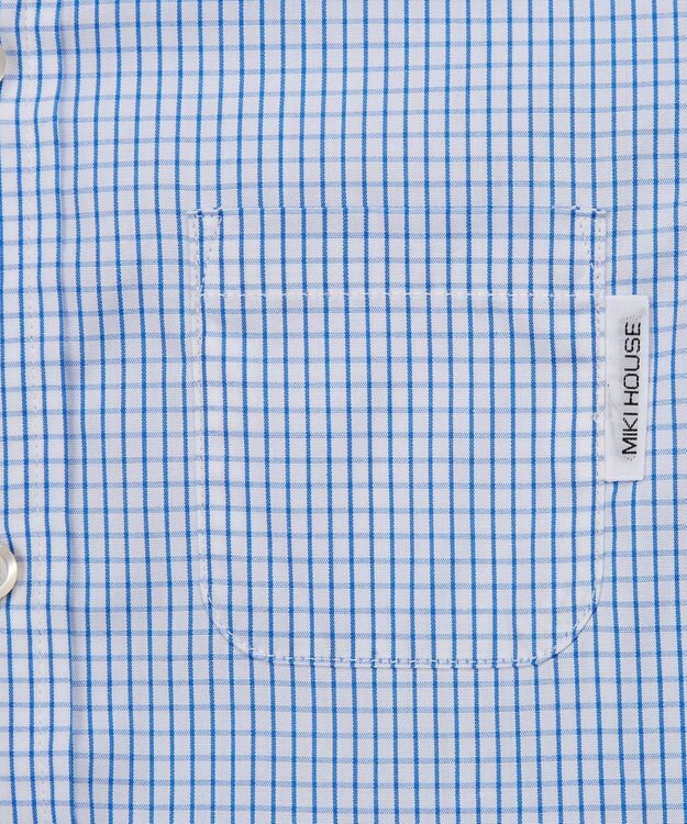 MIKI HOUSE HOT BISCUITS 【110-130cm】ブロード素材の長袖シャツ ブルー