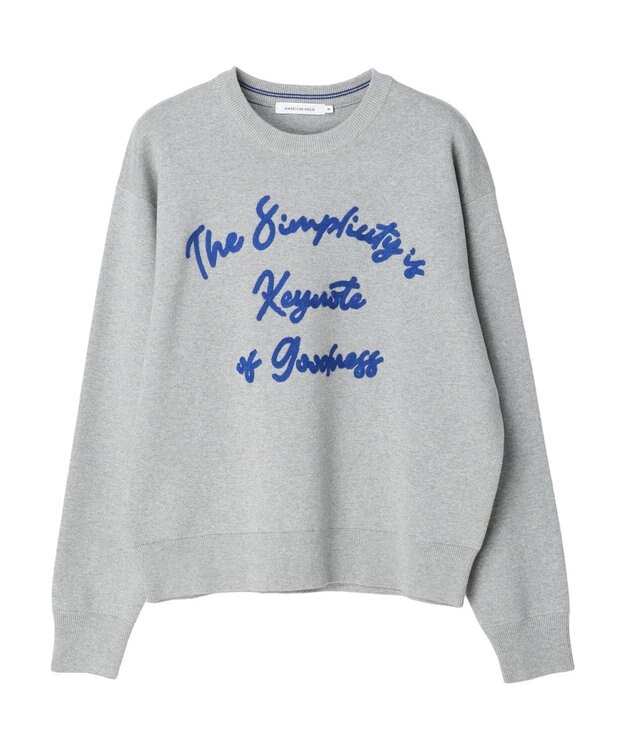 AMERICAN HOLIC サガラ刺繍ミラノリブニットプルオーバー Light Gray Mixture