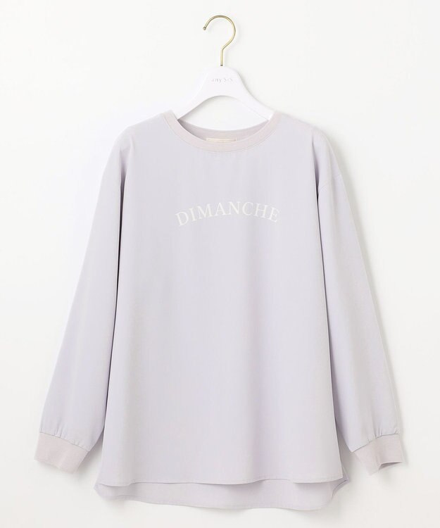 ANY SIS L 【洗える】2wayストレッチジョーゼットロゴ ロンT ラベンダー×カーブ