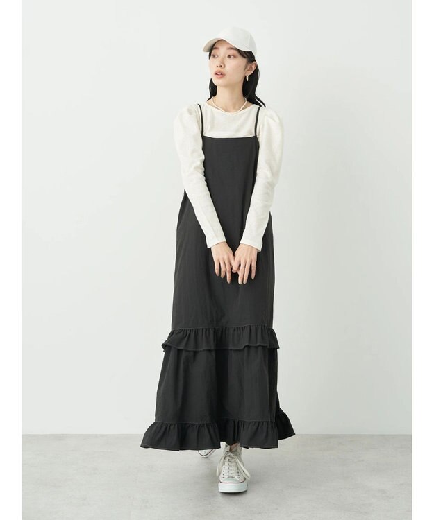 earth music&ecology パフスリーブクレープリブインナー Off White