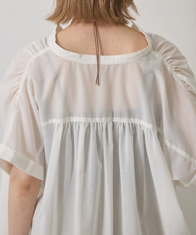 AMERICAN HOLIC イージーケア 接触冷感フレンチスリーブギャザーシャツ Ivory