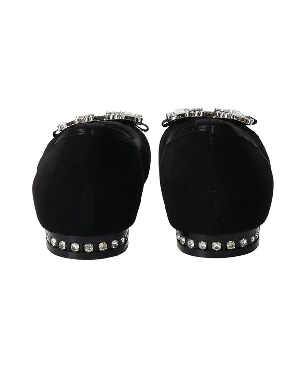 Bridget Birkin 【Bridget Birkin】スクエアビジューフラットシューズ ブラックスウェード