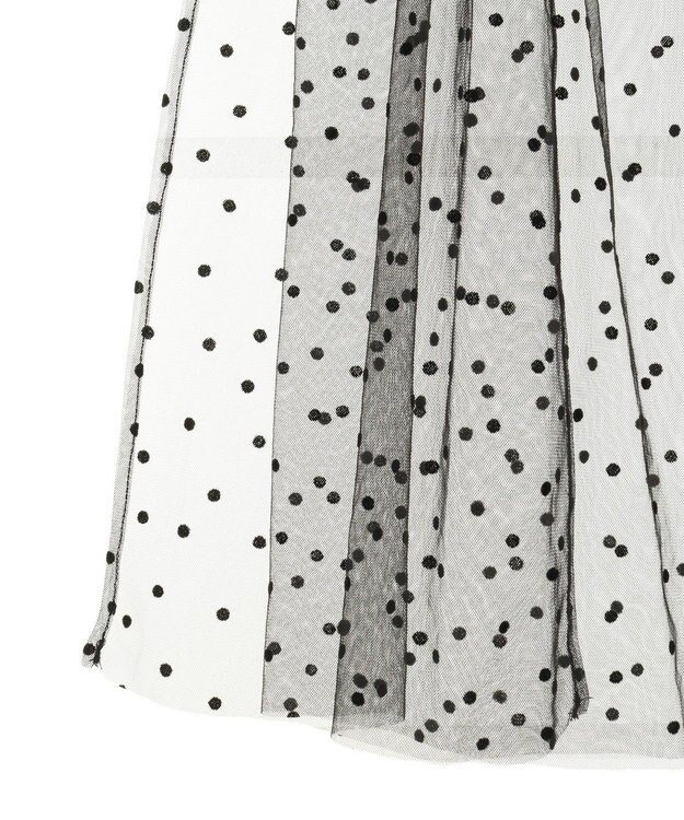 AMERICAN HOLIC ドットフロッキーレイヤードチュールスカート Black