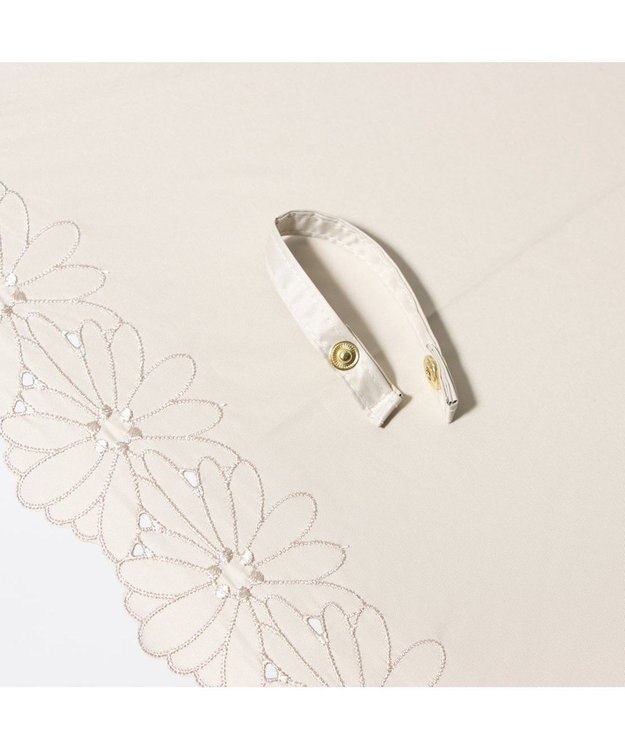 UNBILLION cache nez / フラワーボーラー刺繍ショートパラソル ベージュ