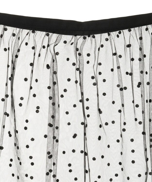 AMERICAN HOLIC ドットフロッキーレイヤードチュールスカート Black