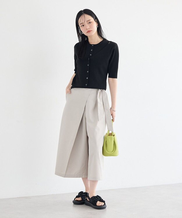 earth music&ecology フェイクレイヤードアメスリプルオーバー Black
