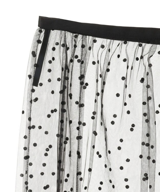 AMERICAN HOLIC ドットフロッキーレイヤードチュールスカート Black