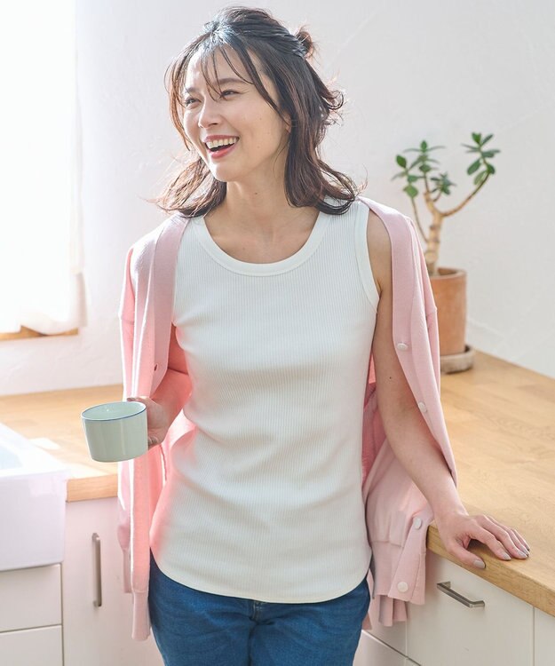 ANY L リブタンクトップ オフ