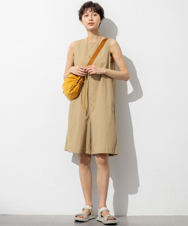 23区 【SLOW/一部店舗限定】UVカット/撥水/接触冷感 ナイロンタスランタフタ オールインワン ベージュ系