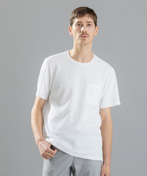 JOSEPH HOMME 【オリジナル素材】ライトタックジャージー クルーネックＴ ホワイト系