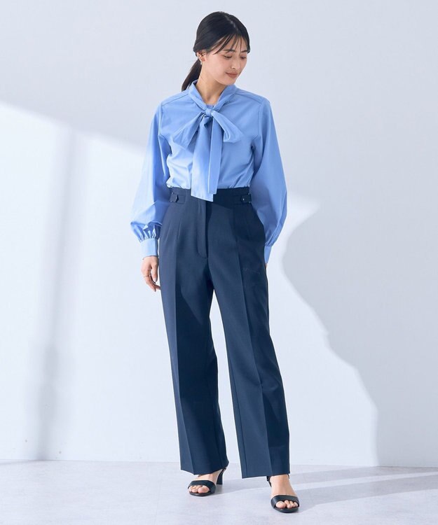 YECCA VECCA サイドベルテッドハイウエストパンツ Navy