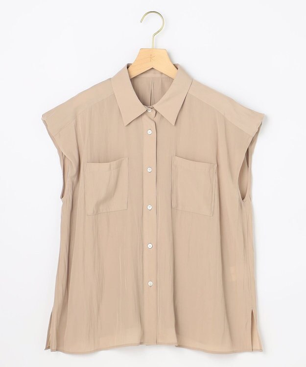 組曲 S ギャザーライトデシン ブラウス ベージュ系