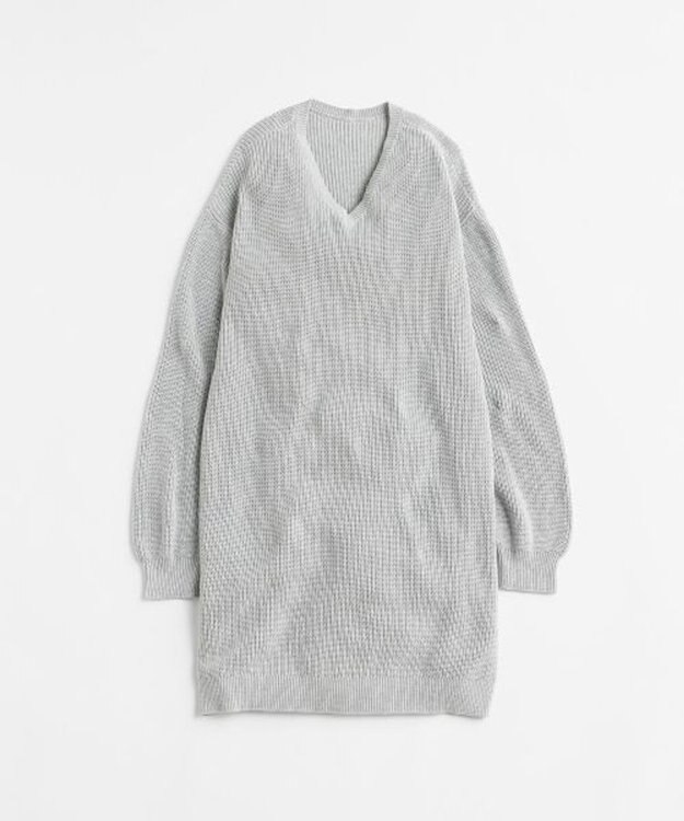 LENO V NECK ONEPIECE　Vネックニットワンピース HEATHER GRAY