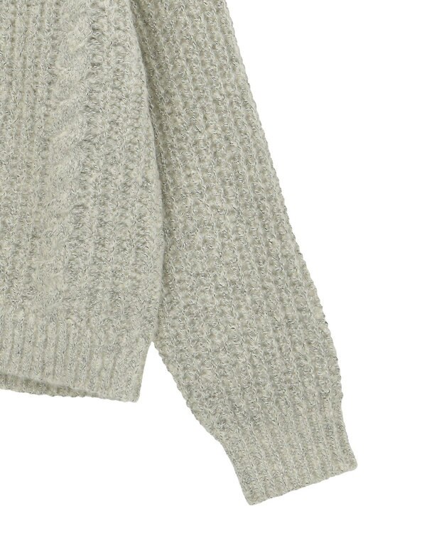 Green Parks 衿付きケーブルｚｉｐカーディガン Light Beige