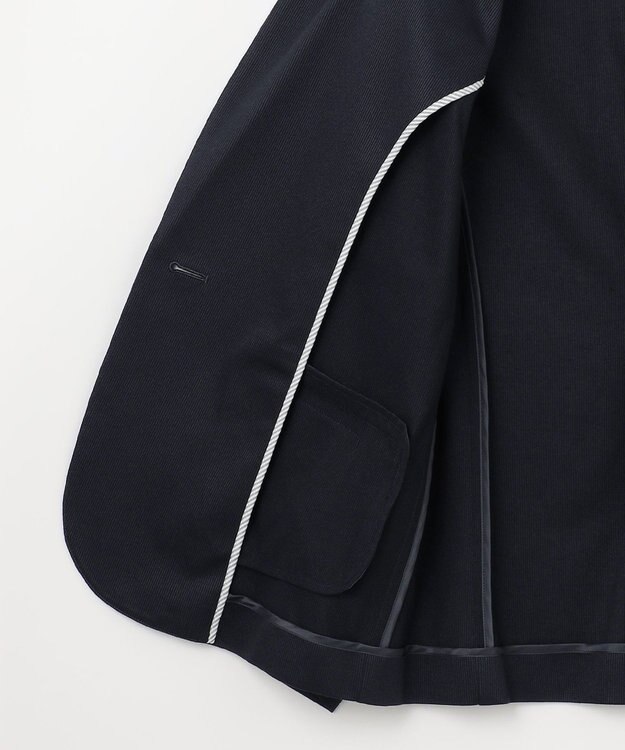 J.PRESS LADIES L 【洗える・吸水速乾】セオアルファピケストライプ テーラード ジャケット ネイビー系