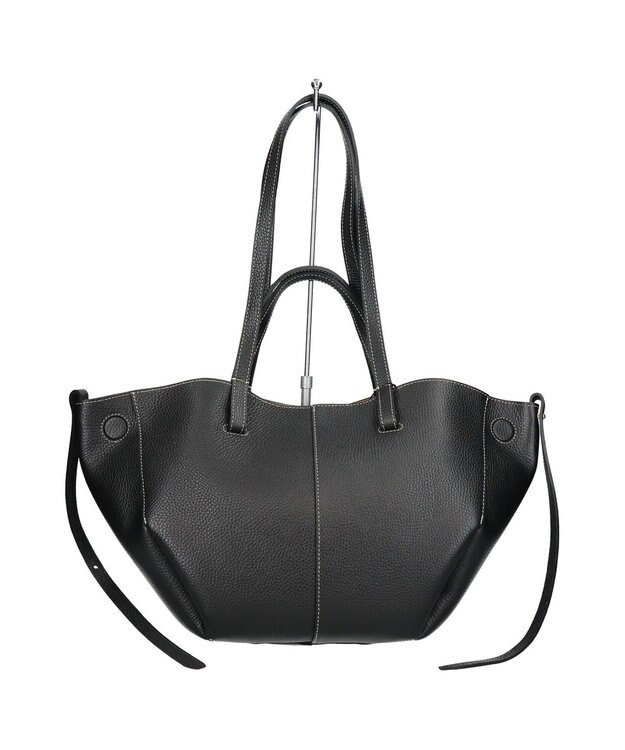 INTER-CHAUSSURES 【ANDREA CARDONE】センターシームレザーハンドバッグ ブラック