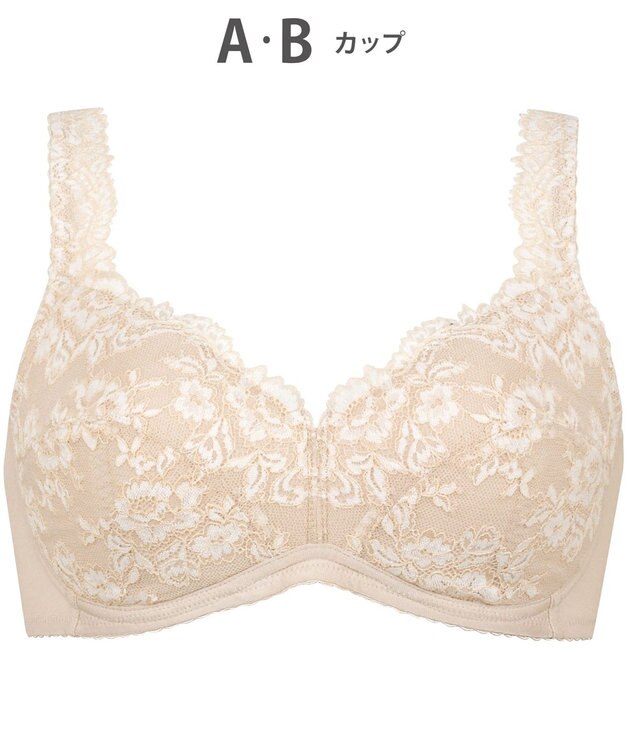 Wing ノンワイヤーブラ 軽いつけごこち 自然なまるみシルエット 背中すっきり 肩にくいこみにくいストラップ ブラジャー ブラ NB3023 ウイング／ワコール ベージュ