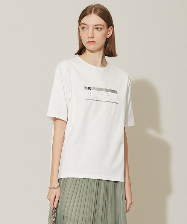 ICB 【接触冷感・UVケア・洗える】ロゴＴＥＥ カットソー オフホワイト系