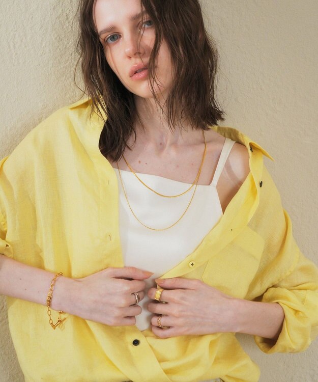 YECCA VECCA 3wayフレンチリネンシャツ White