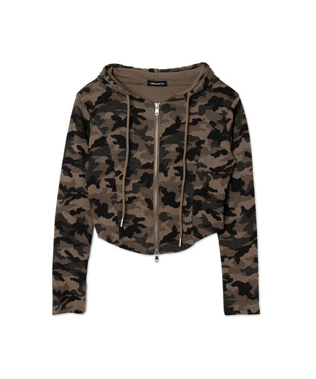 WEGO カーブヘムダブルZIPパーカー 柄1