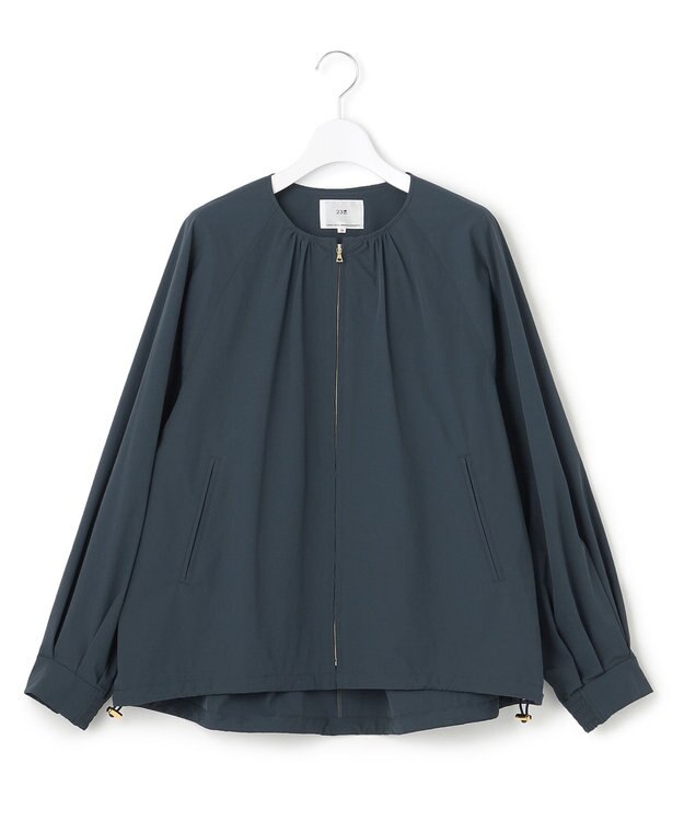 23区 ナイロン2WAYストレッチ ノーカラー ブルゾン ブルー系