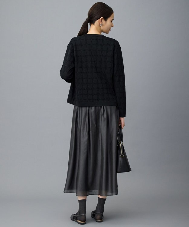 自由区 L ジオメトリックアセテート カーディガン ブラック