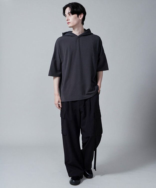 WEGO ジオメトリックブロックフードT(S) ダークグレー