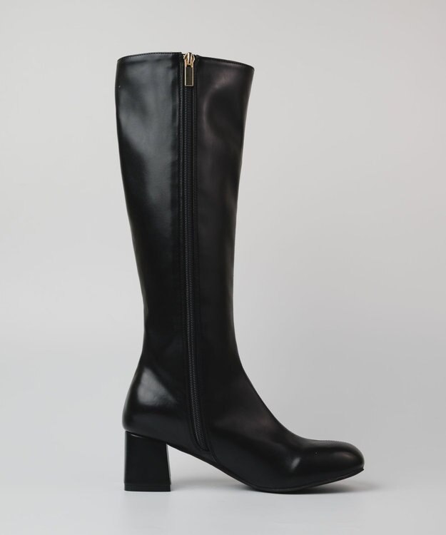 BONTRE 【PRECIEUX JOUET/プレシュウジュエ】オブリークジップロングブーツ ブラック