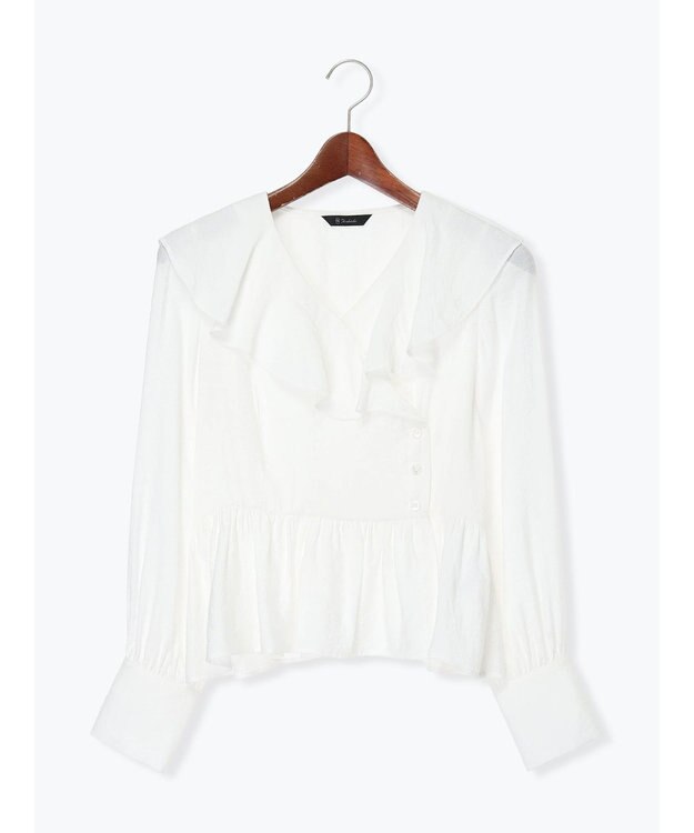 Te chichi ラッフルフリルペプラムブラウス ホワイト