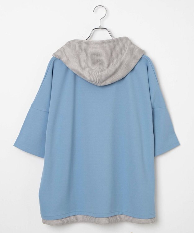 WEGO フェイクレイヤードフードT（S） ブルー