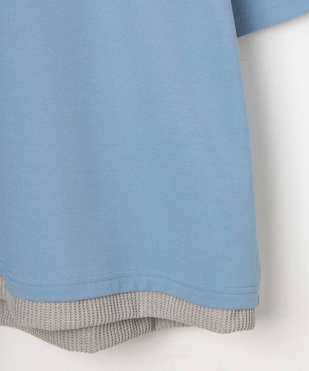 WEGO フェイクレイヤードフードT（S） ブルー