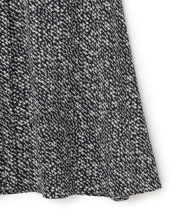 23区 【吸水速乾/UVケア/防シワ性】シャドージオメトリックプリント ワンピース ネイビー系