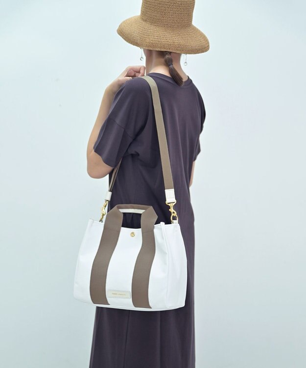 Hekhèr Le Style de Vie 新色追加【日本製 / 2WAY】PUコートコットンキャンバス トートバッグ medium ホワイト