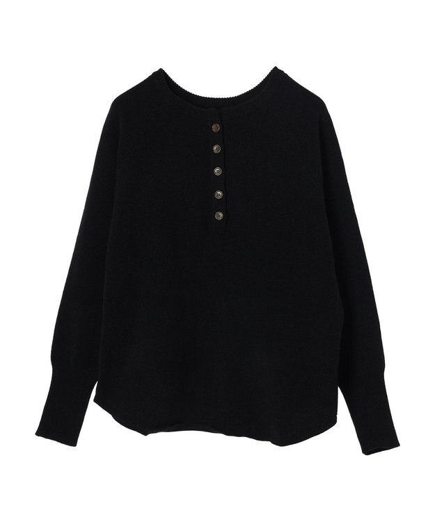 CRAFT STANDARD BOUTIQUE ７Ｇモールニット　ヘンリーＰＯ　Ｌ／Ｓ Black
