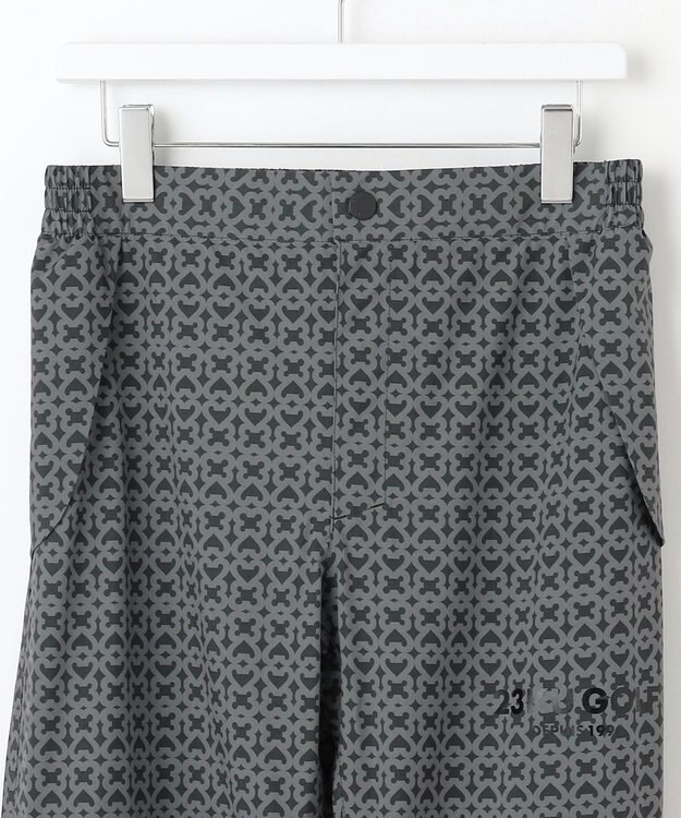 23区GOLF 【MEN】モノグラム レインパンツ  2WAYストレッチ 透湿防水 防風 撥水 ポケッタブル ブラック系5
