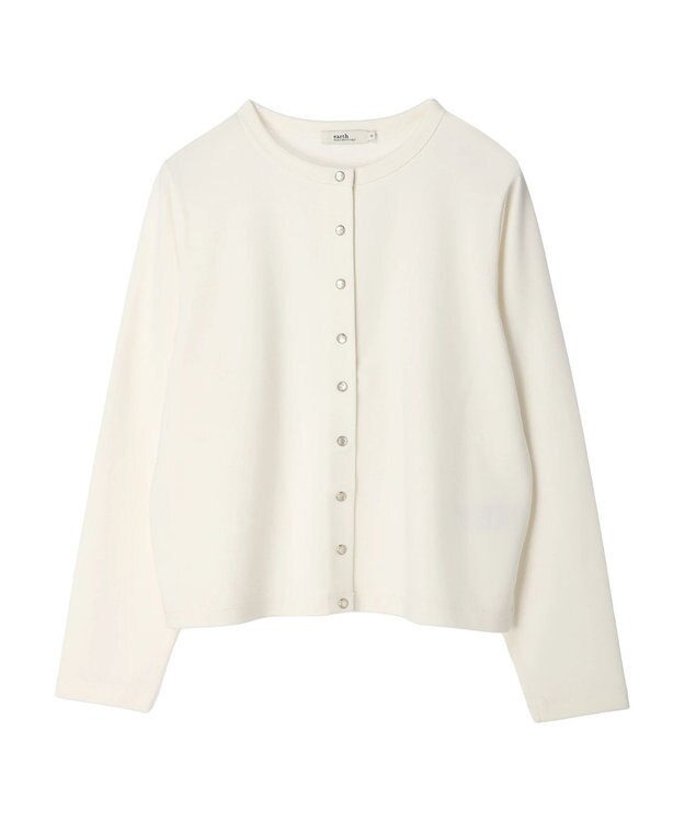 earth music&ecology パールスナップボタンカーディガン Ivory