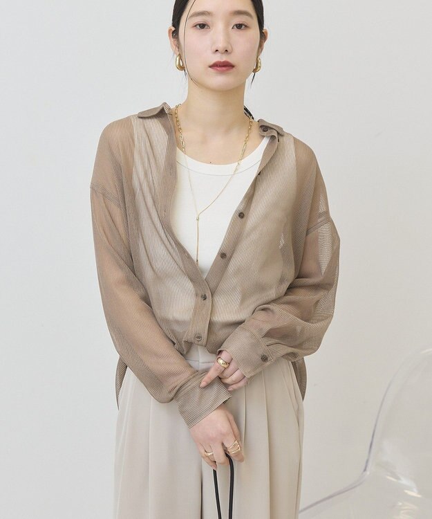 AMERICAN HOLIC メッシュ長袖シャツ Mocha