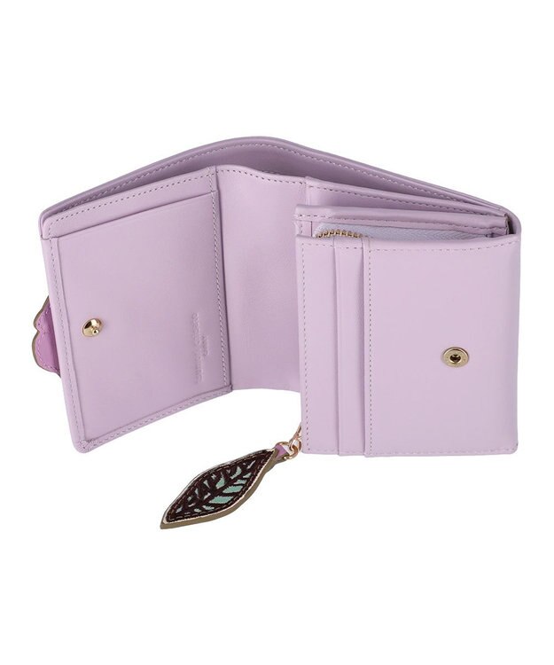 tsumori chisato CARRY 花ししゅう 2つ折り財布 ラベンダー