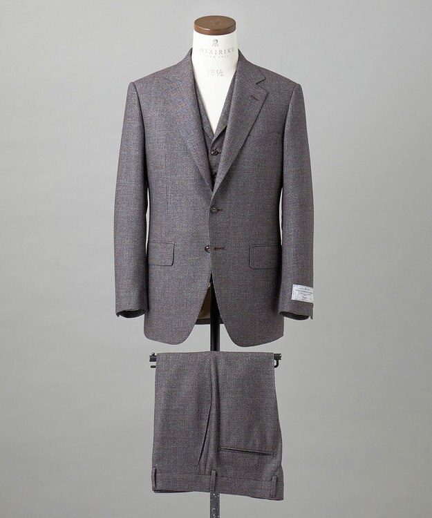 GOTAIRIKU 【CANONICO/カノニコ】 ヴィンテージ サキソニー3ピーススーツ （ブラウンミックス） ダークブラウン系8