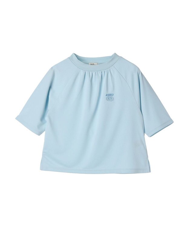 earth music&ecology スポーティー刺繍ロゴＴ Light Blue