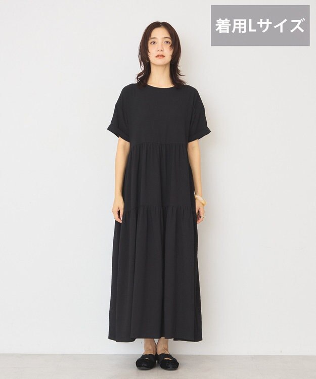 AMERICAN HOLIC 【先行予約】【WEB限定】サッカーティアードワンピース＜丈違い＞ Black