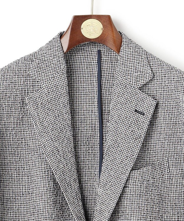 J.PRESS MEN 【SHACKET】ストレッチリネンサッカー ジャケット ブラウン系3