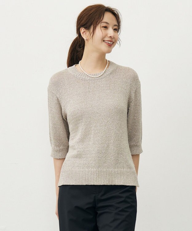 J.PRESS LADIES STARFALL ラメ ニット シャンパン系