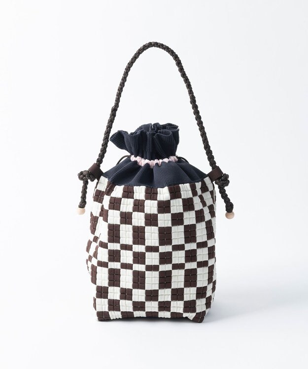 TRICOTE ピクセル巾着ポーチバッグ 87BROWN