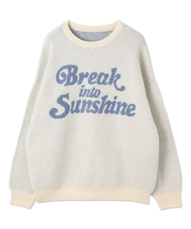 WEGO ロゴジャガードフラッフィーニット ホワイトアイボリー