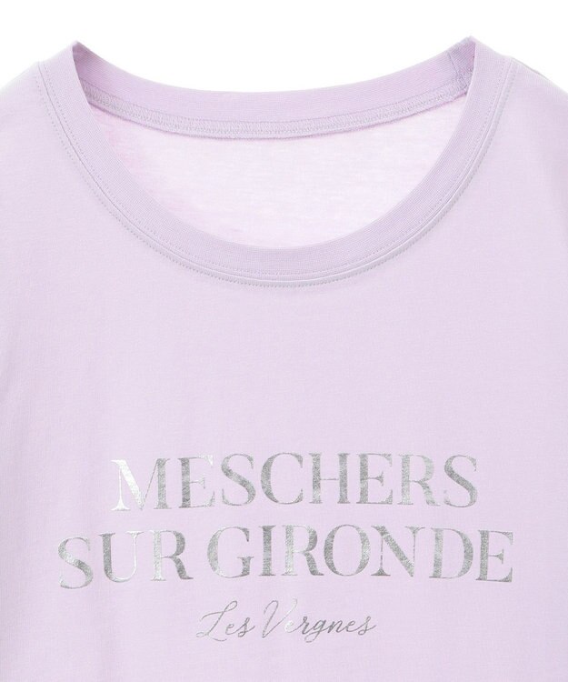 Green Parks 箔プリントフェミニンロゴＴシャツ Purple